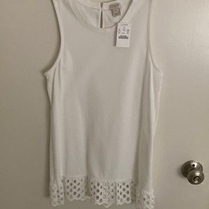 J.CREW SCALLOPED EYELET TOP